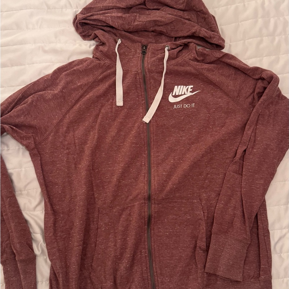 Nike Maroon Zip-Up Hoodie